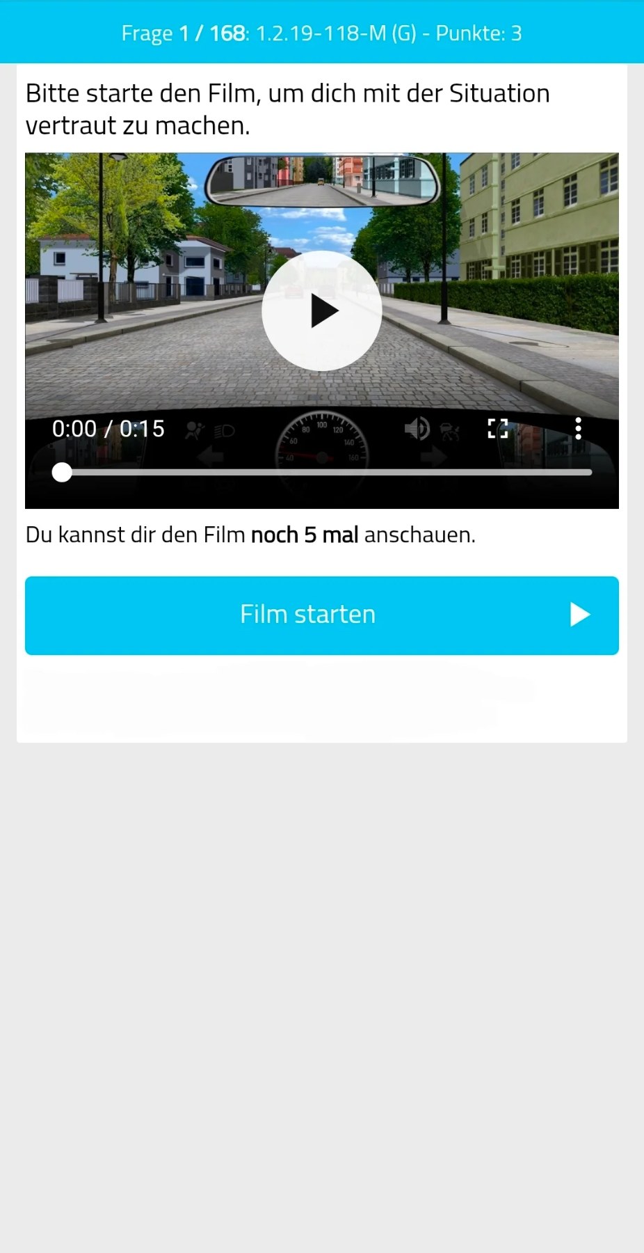 Theoriefrage im Prüfungsmodus (dunkel)