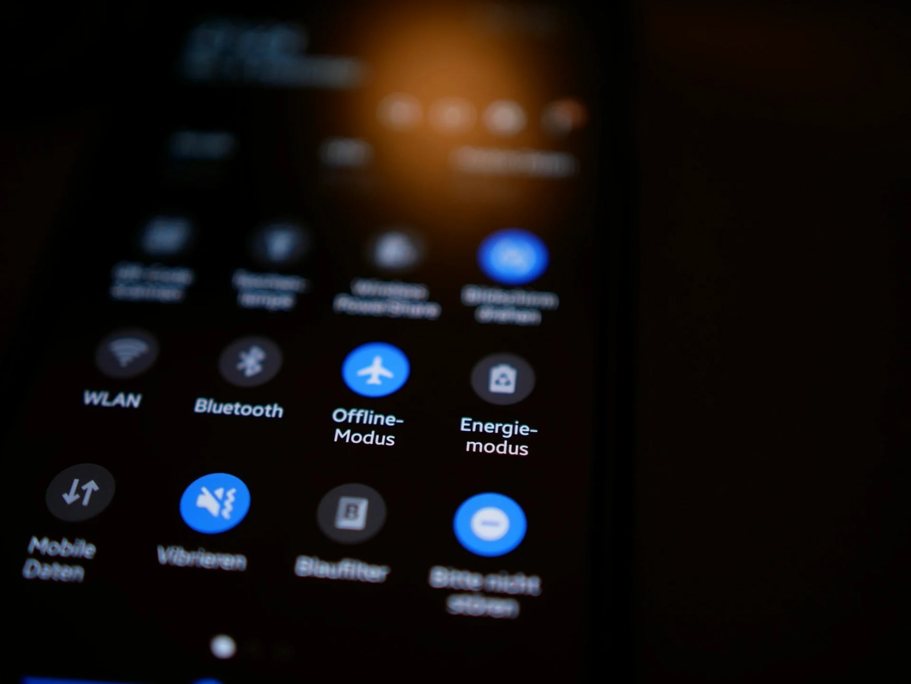 Smartphone-Einstellungen: Offline-Modus aktiviert